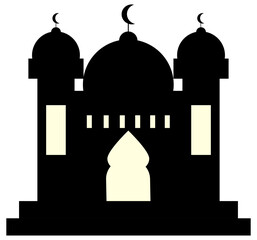 mosque black and white, mosque silhouette, masjid  architecture.