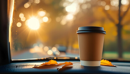 Autumn Afternoon Car Ride with Coffee