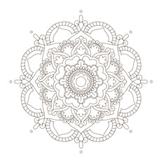Print Blossom Mandala Shape. Circular pattern in form of mandala, tattoo, decoration. Decorative ornament in ethnic oriental style. 