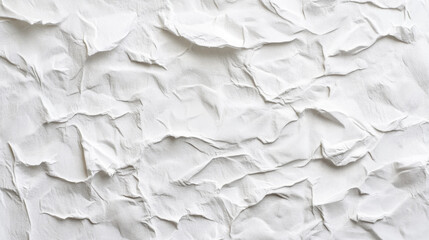 Obraz premium Crumpled white paper texture with intricate folds and shadows, creating unique visual effect. Ideal for backgrounds or artistic projects