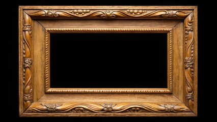 Attractive wooden frame art isolated on black background, wooden, frame, art, attractive, isolated, black, background