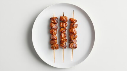 Minimalistic Kebab Presentation on White Plate