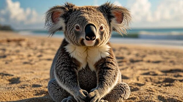 a koala on the beach footage