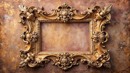 A Gilded Frame, With Intricately Carved Details, Offers a Blank Canvas for Imagination