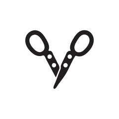 Minimal Scissors Icon with Cut Line