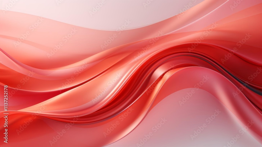 Canvas Prints a red wave with a white background