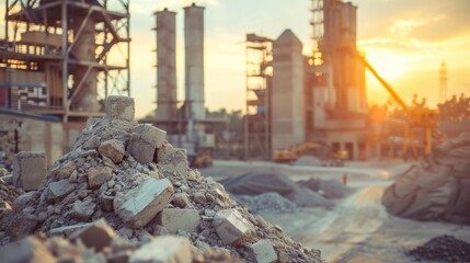 Cement Plant: Converts limestone and clay into cement through high-temperature kiln heating and grinding, providing essential materials for the construction industry.
