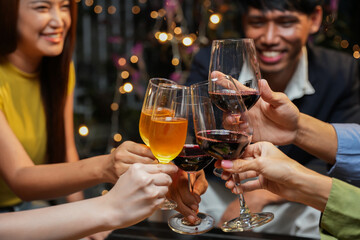 food and Drink, wine red and for a friendly, in a bar or a restaurant 