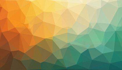 Fototapeta premium Polygonal abstract background with warm and cool gradient colors. 