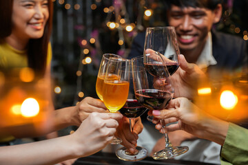 food and Drink, wine red and for a friendly, in a bar or a restaurant 