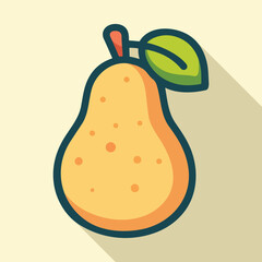 Fresh sweet delicious pear fruit vector illustration in flat style