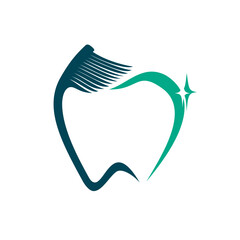 dental care and toothbrush logo