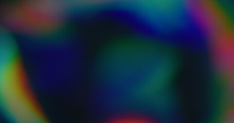 Optical rainbow color. Blurred light reflection. Defocused leak blue yellow rays flickers gradient beam lens flare on abstract art background.