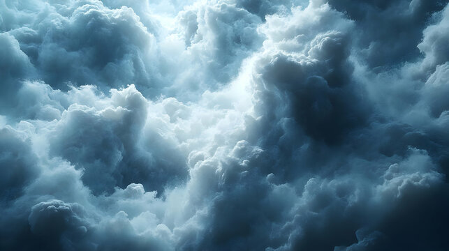 Abstract Blue Cloudscape Background - Digital Art