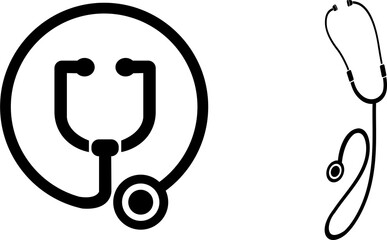 Stethoscope icon for healthcare and medical service designs