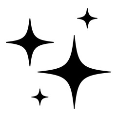 Obraz premium キラキラ、ピカピカ、星のアイコン、装飾、漫符 ベクター黒