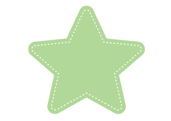 縫い目のような点線の入ったフレーム　星型、主線なし