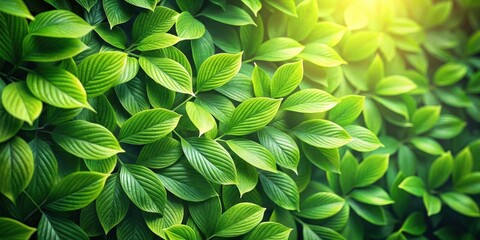 Fototapeta premium Natural abstract wallpaper featuring a stunning background of green leaves , nature, greenery, foliage, natural, abstract