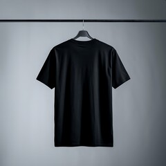 Hanging black tshirt mockup