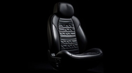 Elegant Black Leather Car Seat Studio Shot: Luxury Automotive Interior Design
