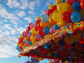 balloons, bright, refreshing colors in the sky
