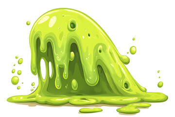 A vibrant green slime blob with a glossy texture and drips.