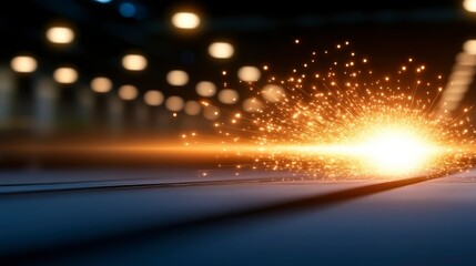 Glowing Sparks Metalwork Industrial Light Abstract Background