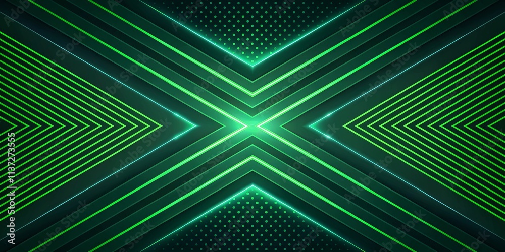 Aufkleber a green background with a series of green lines and dots