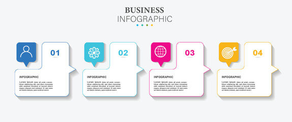 Vector illustration for infographic with 4 steps, options, parts or processes. Business data visualization