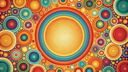 Fototapeta premium Colorful retro circles in the background, retro, circles, colorful, vibrant, abstract, backdrop, design, pattern, colorful circles