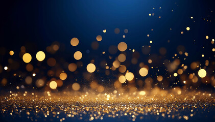 Fototapeta premium Dorado brillante en fondo azul