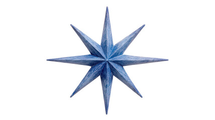 Obraz premium A striking blue star with eight sharp points, radiating a sense of direction and guidance.