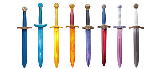 Swords png, swords png transparent images, Collection of swords white isolated background, Set of swords