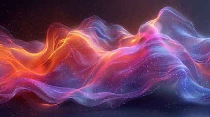 Obraz premium A mesmerizing holographic abstract shape with fluid curves and vibrant colors, creating a captivating visual effect