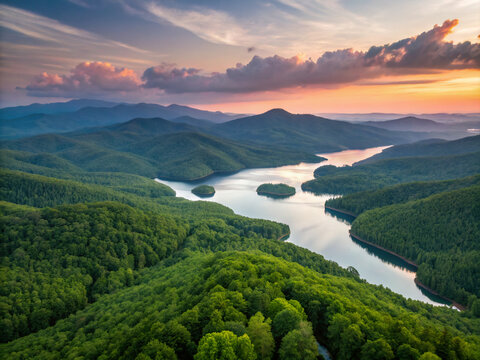 lake in the mountains. landscape, mountain, nature, sky, mountains, lake, view, forest, water, summer, hill, panorama, cloud, alps, valley, fog, green, travel, tree, scenery, clouds, trees, river, bea