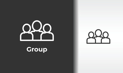 group outline vector icon