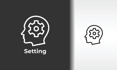 setting head outline vector icon