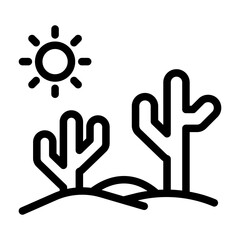 desert cactus outline style