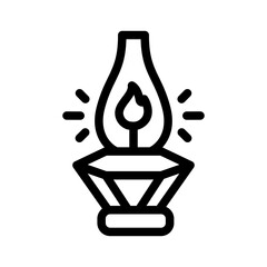 oil lamp candle outline style
