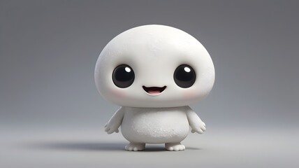 Obraz premium Cute white slime monster