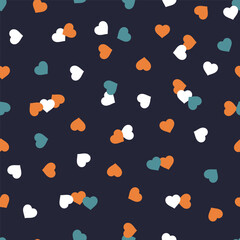 Heart Confetti Abstract Seamless Pattern. Love Colorful Background with Hearts for Valentine's day or Birthday.	