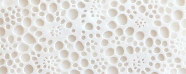 Obraz premium A close-up of a textured surface featuring numerous light-colored bubbles or small holes, creating a unique and intricate pattern.