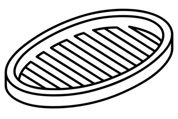 Drain Grate vector-style line art design