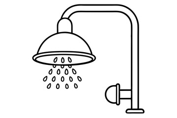 Shower System vector-style line art design