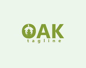 creative oak leaf and fruit inside the letter o logo design © panen arto
