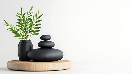 Zen Still Life Greenery Stones Minimalist Decor Calm Peace Balance Serenity