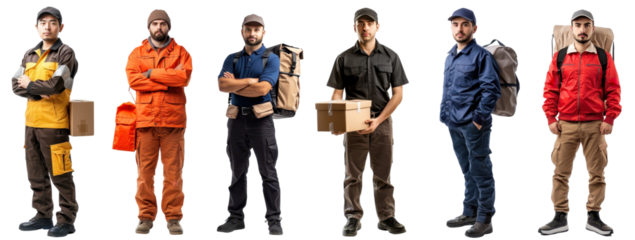 Diverse Delivery Staff in Uniform