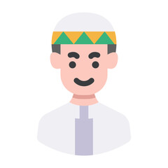 muslim man flat style