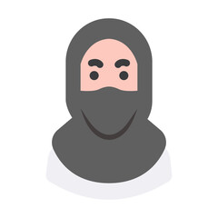 muslim woman veil flat style