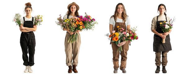 Blooming Beauty:  Floral Artisans Displaying Exquisite Bouquets